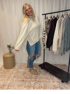Cozy Cream High-Neck Pullover Sweater